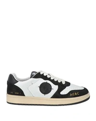 Acbc Woman Sneakers White Size 8 Leather, Textile Fibers