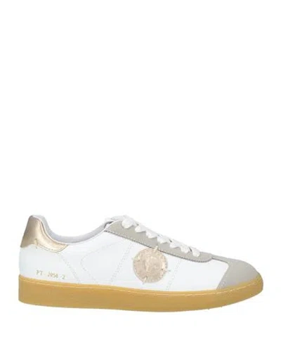 Acbc Woman Sneakers White Size 8 Leather, Textile Fibers, Synthetic Material