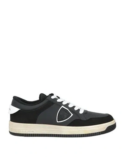Acbc X Philippe Model Man Sneakers Black Size 9 Leather In Black