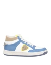 ACBC X PHILIPPE MODEL ACBC X PHILIPPE MODEL MAN SNEAKERS PASTEL BLUE SIZE 9 LEATHER, TEXTILE FIBERS