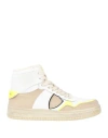 Acbc X Philippe Model Woman Sneakers Beige Size 8 Leather, Textile Fibers