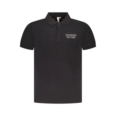 Accademia Militare Black Cotton Polo Shirt