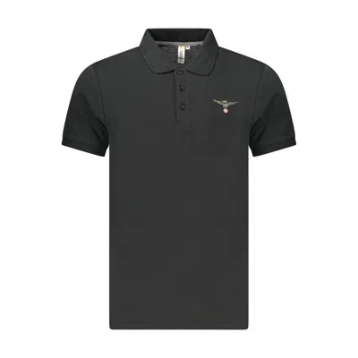 Accademia Militare Black Cotton Polo Shirt