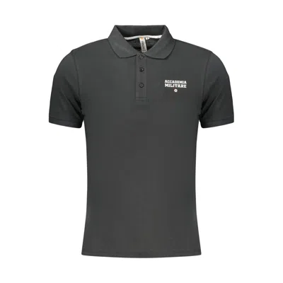Accademia Militare Black Cotton Polo Shirt In Blue