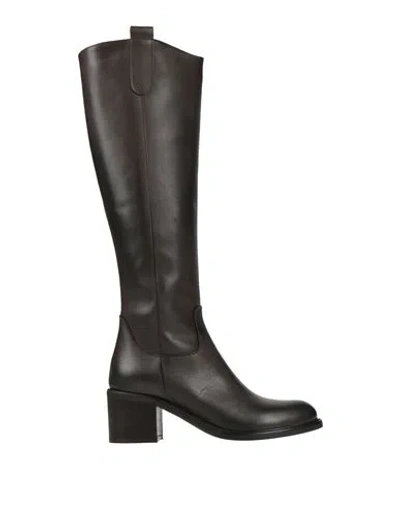 Accademia Woman Boot Dark Brown Size 7 Leather