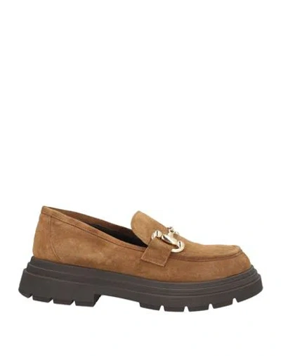 Accademia Woman Loafers Light Brown Size 6 Leather In Sand