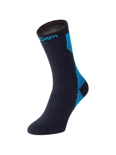 Accapi Energy Wave Infrared Achilles Patterned Logo-knit Socks In Black