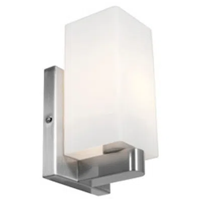 Access Archi 4.75" Wide Brushed Steel Vanity Light W/ Opal Glass Shade In Silver