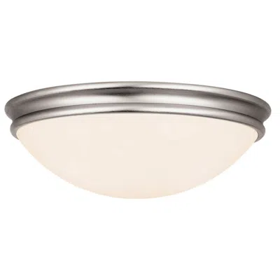 Access Atom 10.5" Wide Brushed Steel Flush Mount W/ Opal Glass Shade