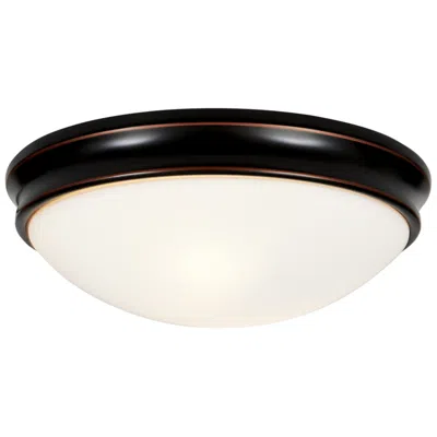 Access Atom 12.5" Wide Oil Rubbed Bronze Opal Glass Flush Mount Ceiling Light