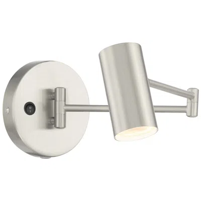 Access Austin Brushed Steel Led Hardwired Swing Arm Wall Lamp In Silver
