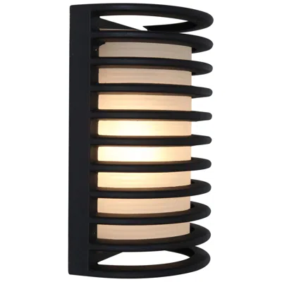 Access Bermuda - 11" Led Outdoor Bulkhead Wall Light - Black Finish - Glass S