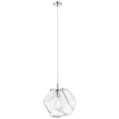 Access Boulder 12" Wide Chrome And Clear Glass Led Mini Pendant