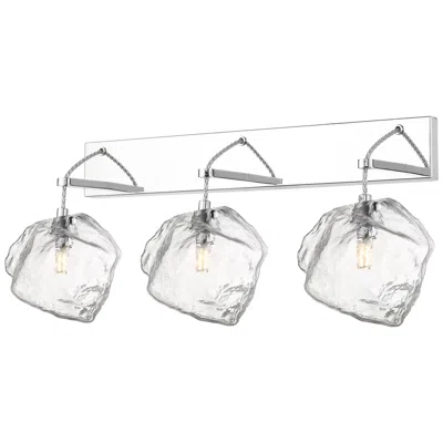 Access Boulder - 3-light Wall/vanity Fixture - Matte Chrome Finish - Clear Glass
