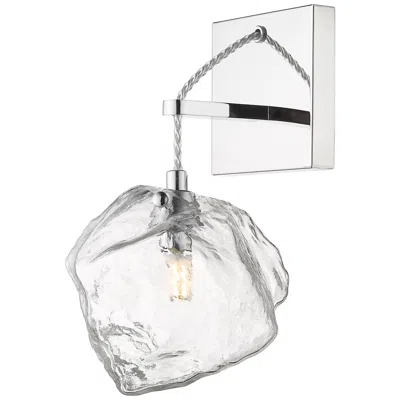 Access Boulder - Wall Fixture - Matte Chrome Finish - Clear Glass