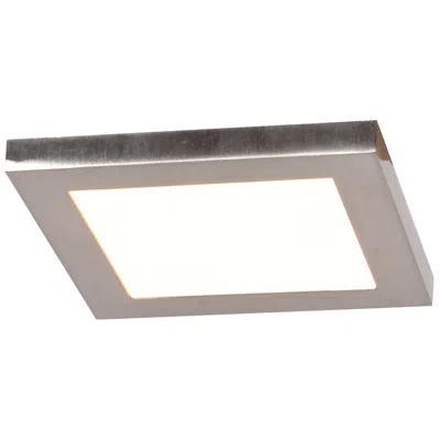 Access Boxer - Led Square Flush Mount - Small - Brushed Steel Finish, Acrylic Lens