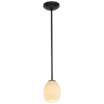 Access Brandy Firebird E26 Led Rod Pendant - Oil Rubbed Bronze Finish, White Glass