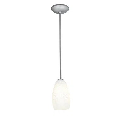 Access Champagne 5" Wide Brushed Steel Mini Pendant W/ White Glass