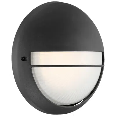 Access Clifton 9 3/4" High Black Round Led Outdoor Wall Light