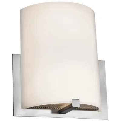 Access Cobalt 11 1/2"h Brushed Steel Wall Sconce With Opal Shade In Pink