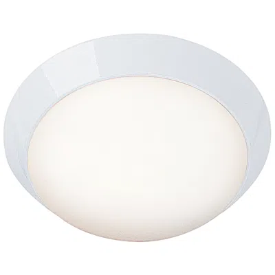 Access Cobalt - 11" E26 Led Flush Mount - White Finish - Opal Glass Shade In Blue