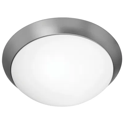 Access Cobalt - 13" Dimmable Led Flush Mount - Brushed Steel Finish - Opal