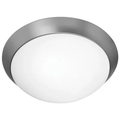Access Cobalt 13" Wide 2-light Brushed Steel Flush Mount W/ Opal Glass Shade