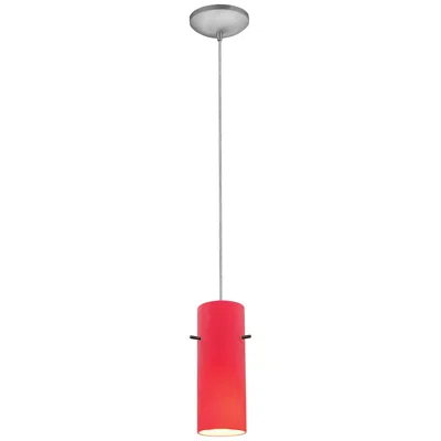 Access Cylinder 4" Wide Brushed Steel Mini Pendant