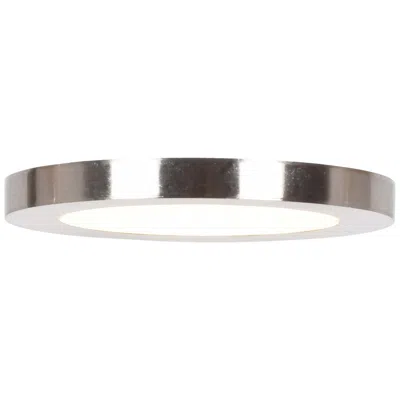 Access Disc - Led Round Flush Mount - Medium - Brushed Steel Finish - Acrylic Lens