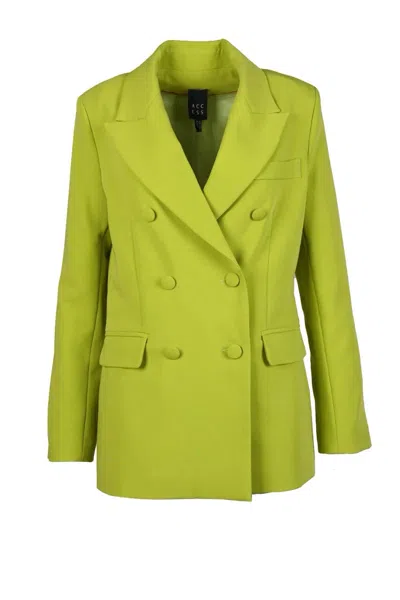 Access Fashion Apple Green Double-breasted Jacket