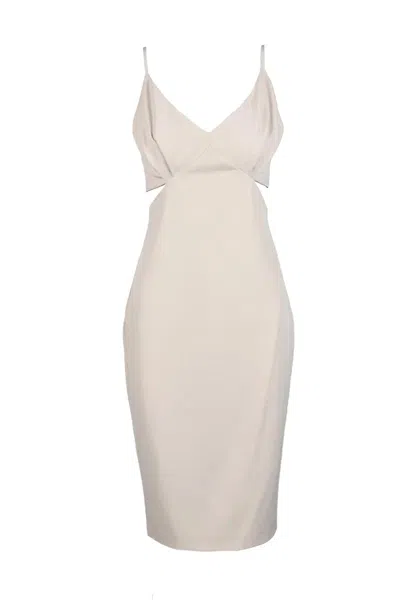 Access Fashion Beige Sheath Dress Stretch In Brown