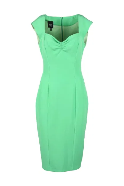 Access Fashion Fitted Mini Dress With Sweetheart Neckline In Green