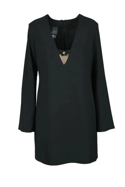 Access Fashion Fluid Drape Black Dress