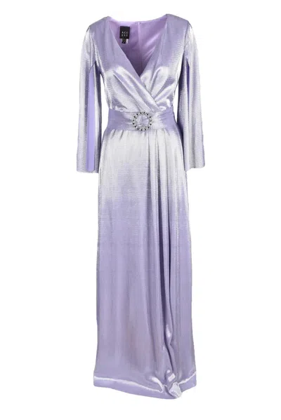 Access Fashion Maxi Dress With Zipper - Purple