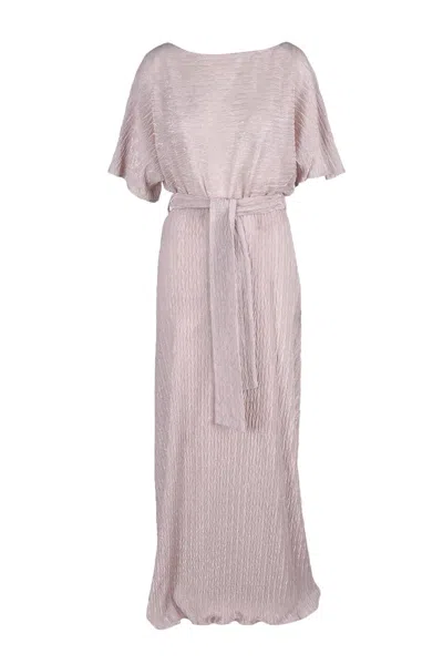 Access Fashion Midi Dress In Soft Metallic Pink