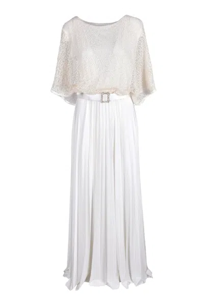 Access Fashion Pleated Maxi Dress - White