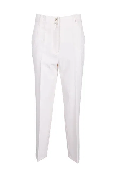 Access Fashion Tailored Vanilla Trousers With Straight Leg And Mid-rise Waist In White