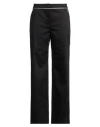 Access Fashion Woman Pants Black Size L Cotton, Elastane In Black