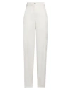 Access Fashion Woman Pants Ivory Size L Rayon, Viscose, Linen In White