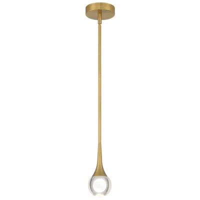 Access Georgia 4" Wide Antique Brushed Brass Led Mini Pendant