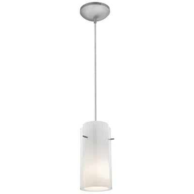 Access Glass'n Glass Cylinder - E26 Led Cord Pendant - Steel Finish, Clear Opa