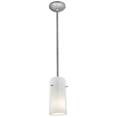 Access Glass'n Glass Cylinder Pendant - Rods - Brushed Steel Finish, Clear Opa