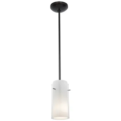 Access Glass'n Glass Cylinder Pendant - Rods - Oil Bronze Finish, Clear Opal