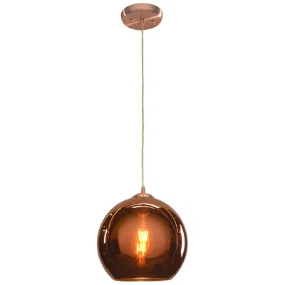 Access Glow E26 Led Pendant - 10" - Brushed Copper Finish - Copper Glass Diff