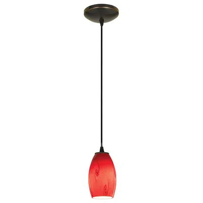 Access Lighting 3 1/2" Wide Bronze And Red Sky Glass Led Mini-pendant