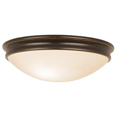 Access Lighting Atom 14" Wide Bronze And Opal Glass Led Flush Mount