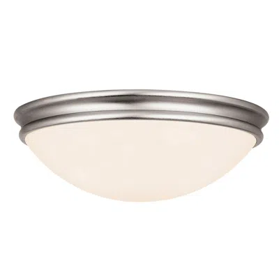 Access Lighting Atom 14" Wide Led Brushed Steel Opal Glass Flush Mount