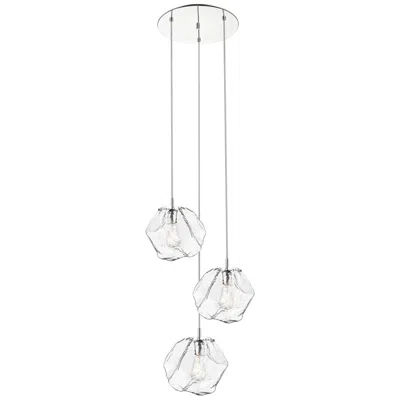 Access Lighting Boulder 23 1/2" Steel And Glass 3-light Pendant Light