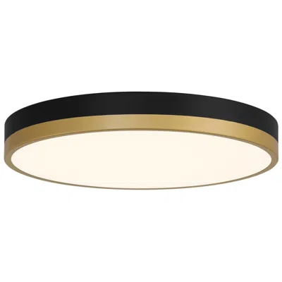 Access Lighting Coco 15" Wide Black And Brushed Brass Led Flush Mount