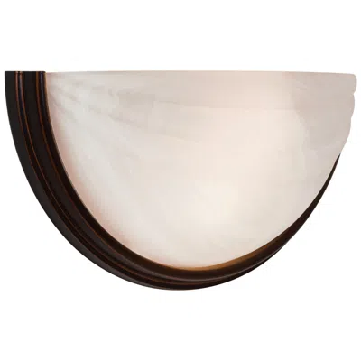 Access Lighting Crest 13" Wide Bronze And Alabaster Glass Wall Sconce
